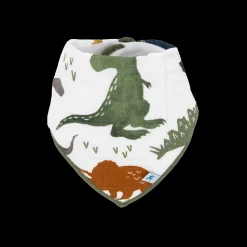 Cotton Muslin + Fleece Bandana Bib 4 Pack - Dino Friends