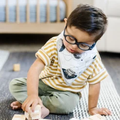 Cotton Muslin + Fleece Bandana Bib 4 Pack - Planetary