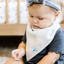 Cotton Muslin + Fleece Bandana Bib 4 Pack - Tropical Leaf
