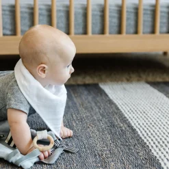Cotton Muslin + Fleece Bandana Bib 4 Pack - Taupe Cross
