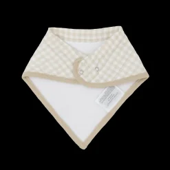 Cotton Muslin + Fleece Bandana Bib 4 Pack - Taupe Cross