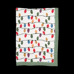Cotton Muslin Baby Quilt - Christmas Bulbs