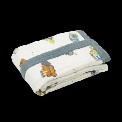Cotton Muslin Baby Quilt - Work Trucks