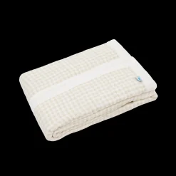 Cotton Muslin Baby Quilt - Tan Gingham