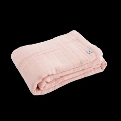 Cotton Muslin Baby Quilt - Light Pink