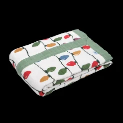 Cotton Muslin Baby Quilt - Christmas Bulbs