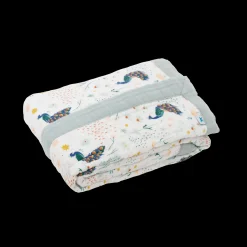 Cotton Muslin Baby Quilt - Peacock