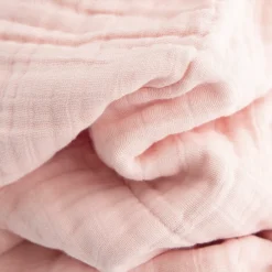 Cotton Muslin Baby Quilt - Light Pink