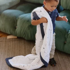 Cotton Muslin Baby Quilt - Shooting Stars