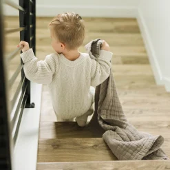 Cotton Muslin Baby Quilt - Mocha