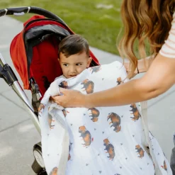 Cotton Muslin Baby Quilt - Bison