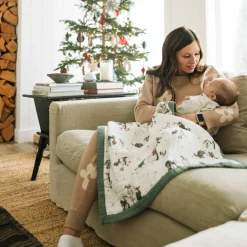 Cotton Muslin Baby Quilt - Snow Day