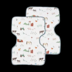 Cotton Muslin Burp Cloth 2 Pack - Farmyard