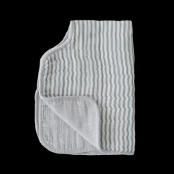 Cotton Muslin Burp Cloth - Grey Stripe
