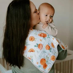 Cotton Muslin Burp Cloth - Georgia Peach