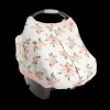 Cotton Muslin Car Seat Canopy - Watercolor Roses