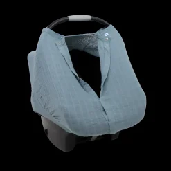 Cotton Muslin Car Seat Canopy - Sea