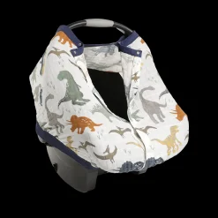Cotton Muslin Car Seat Canopy - Dino Friends