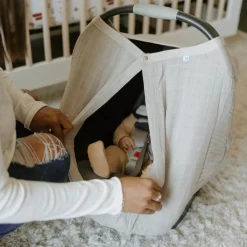 Cotton Muslin Car Seat Canopy - Porpoise