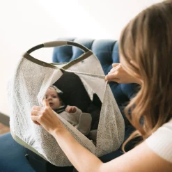 Cotton Muslin Car Seat Canopy - Green Seed