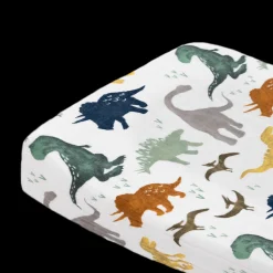 Cotton Muslin Changing Pad Cover - Dino Friends