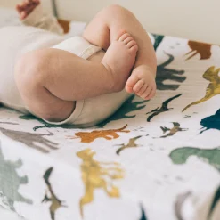 Cotton Muslin Changing Pad Cover - Dino Friends