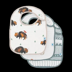 Cotton Muslin Classic Bib 3 pack - Bison