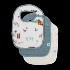 Cotton Muslin Classic Bib 3 Pack - Farmyard