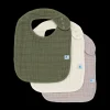 Cotton Muslin Classic Bib 3 Pack - Fern 2