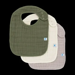 Cotton Muslin Classic Bib 3 Pack - Fern 2