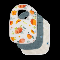 Cotton Muslin Classic Bib 3 Pack - Georgia Peach