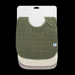 Cotton Muslin Classic Bib 3 Pack - Fern 2