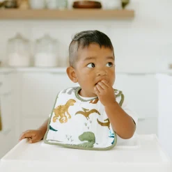 Cotton Muslin Classic Bib 3 Pack - Dino Friends 2