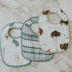 Cotton Muslin Classic Bib 3 pack - Bison