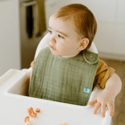 Cotton Muslin Classic Bib 3 Pack - Fern 2