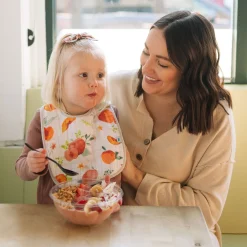 Cotton Muslin Classic Bib 3 Pack - Georgia Peach