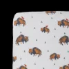 Cotton Muslin Crib Sheet - Bison