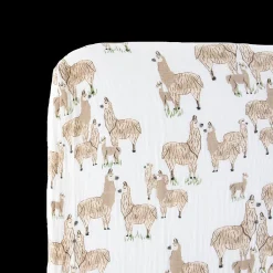 Cotton Muslin Crib Sheet - Llama Llama
