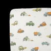 Cotton Muslin Crib Sheet - Work Trucks
