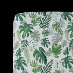 Cotton Muslin Crib Sheet - Tropical Leaf