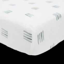 Cotton Muslin Crib Sheet - Blue Stacks