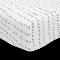 Cotton Muslin Crib Sheet - Stone Stripe