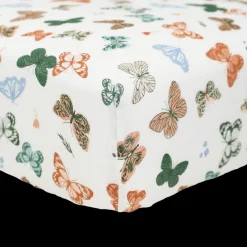 Cotton Muslin Crib Sheet - Butterflies