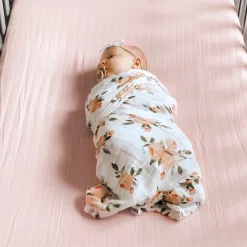 Cotton Muslin Crib Sheet - Light Pink