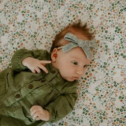 Cotton Muslin Crib Sheet - Pressed Petals