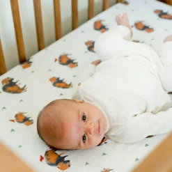 Cotton Muslin Crib Sheet - Bison