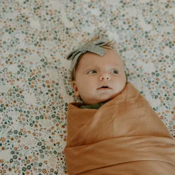 Cotton Muslin Crib Sheet - Pressed Petals
