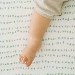 Cotton Muslin Crib Sheet - Stone Stripe