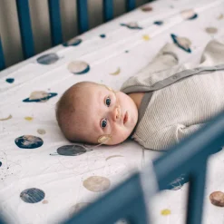 Cotton Muslin Crib Sheet - Planetary