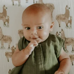 Cotton Muslin Crib Sheet - Llama Llama
